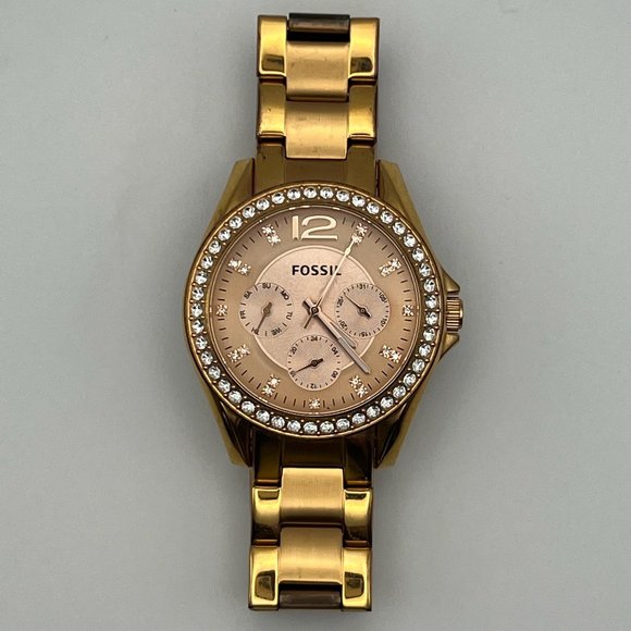 FOSSIL Ladies Riley Chronograph Rose Gold Working - Picture 4 of 9